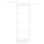 Porta scorrevole ORKDAL bianca 83 x 202 cm legno massello pino e vetro