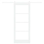 Porta scorrevole ORKDAL bianca 83 x 202 cm legno massello pino e vetro