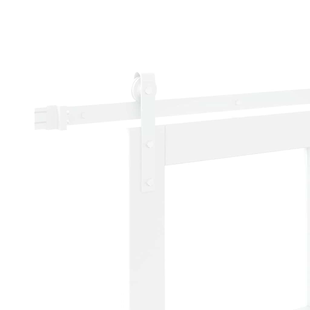 Porta scorrevole ORKDAL bianco legno massello pino vetro 83x211 cm