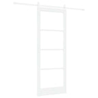 Porta scorrevole ORKDAL bianco legno massello pino vetro 83x211 cm