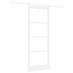 Porta scorrevole ORKDAL bianco legno massello pino vetro 83x211 cm