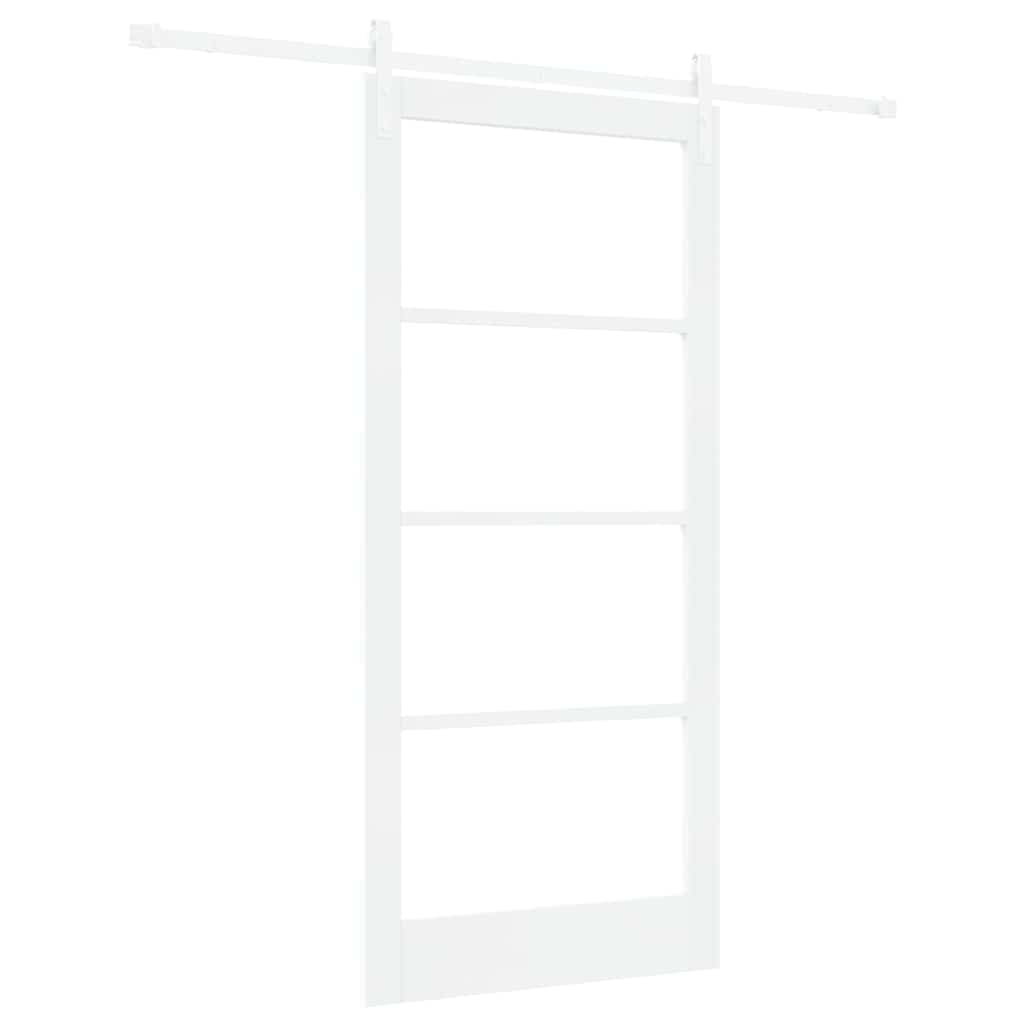 Porta scorrevole ORKDAL bianco 93 x 202 cm in legno massello e vetro