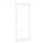 Porta scorrevole ORKDAL bianco 93 x 202 cm in legno massello e vetro