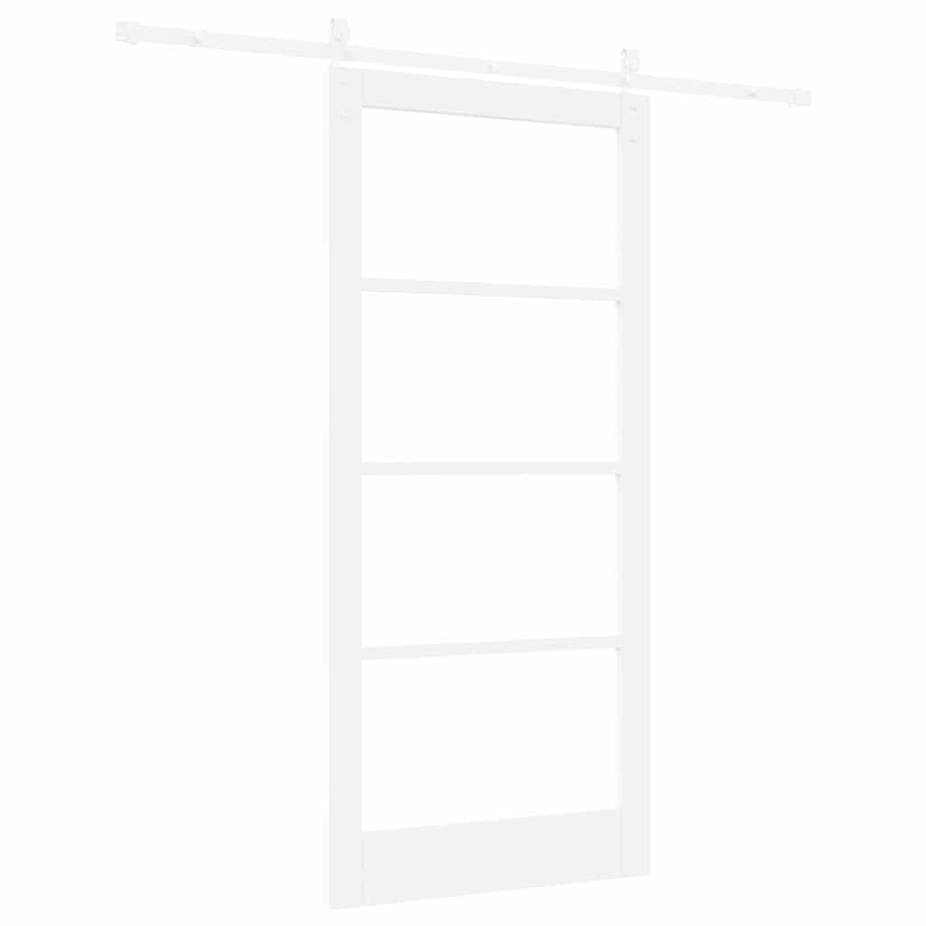 Porta scorrevole ORKDAL bianco 93 x 202 cm in legno massello e vetro
