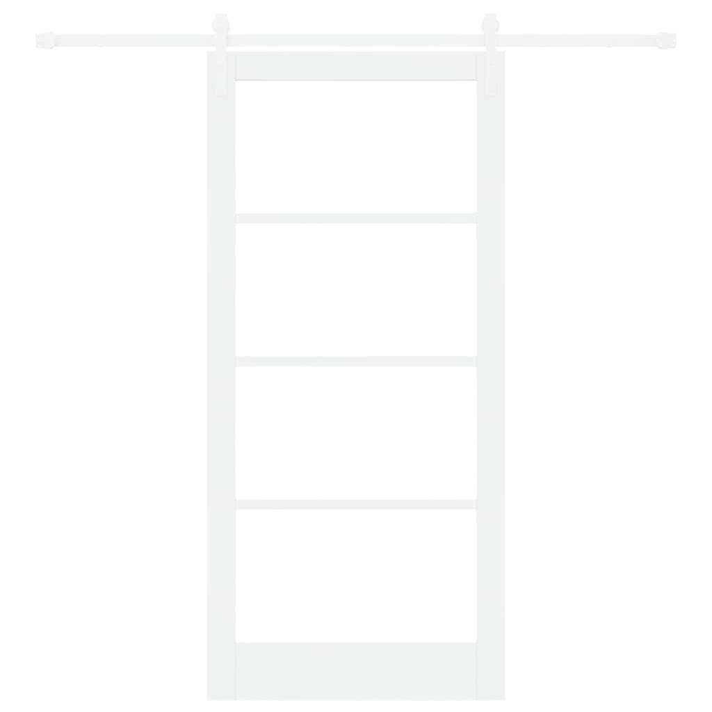Porta scorrevole ORKDAL bianco 93 x 202 cm in legno massello e vetro