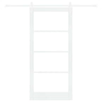 Porta scorrevole ORKDAL bianco 93 x 202 cm in legno massello e vetro