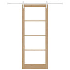 Porta scorrevole ORKDAL legno massello pino e vetro 93 x 232 cm naturale