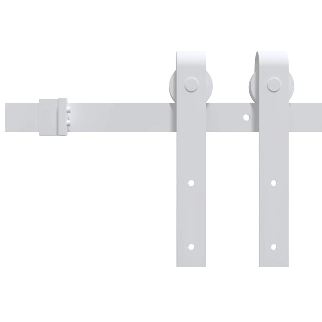 Porta scorrevole ORKDAL bianco legno massello pino e vetro 93 x 232 cm