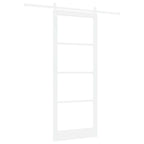 Porta scorrevole ORKDAL bianco legno massello pino e vetro 93 x 232 cm