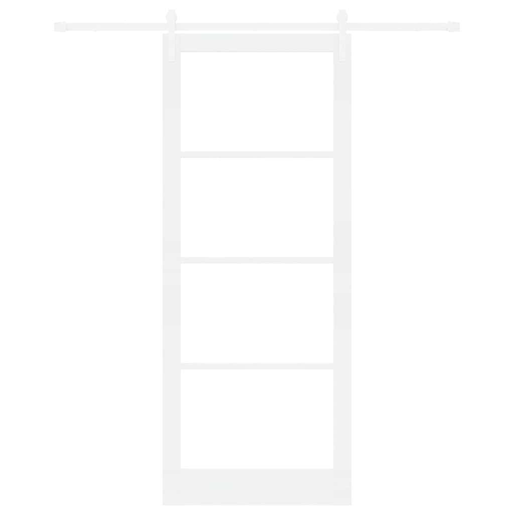Porta scorrevole ORKDAL bianco legno massello pino e vetro 93 x 232 cm