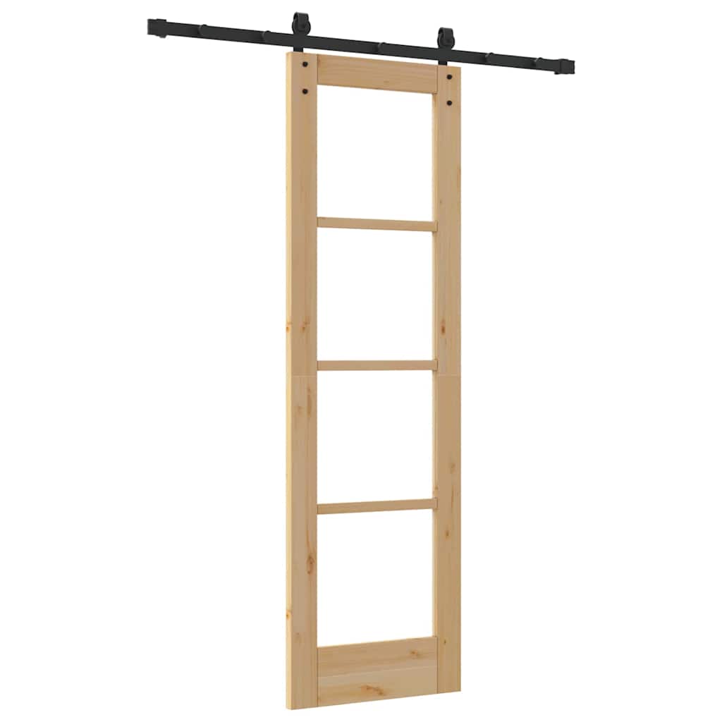 Porta scorrevole ORKDAL legno massello pino e vetro naturale 61 x 198,5 cm