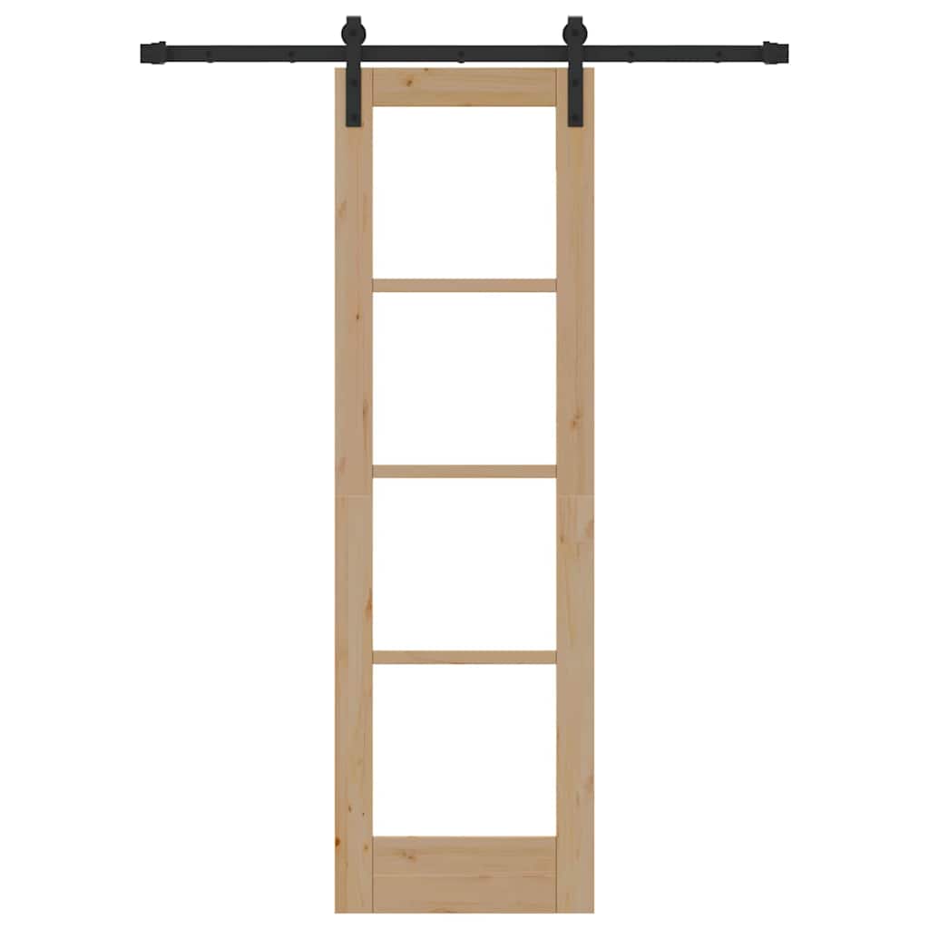 Porta scorrevole ORKDAL legno massello pino e vetro naturale 61 x 198,5 cm