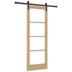 Porta scorrevole ORKDAL legno massello pino e vetro 73,5 x 198,5 cm colore naturale