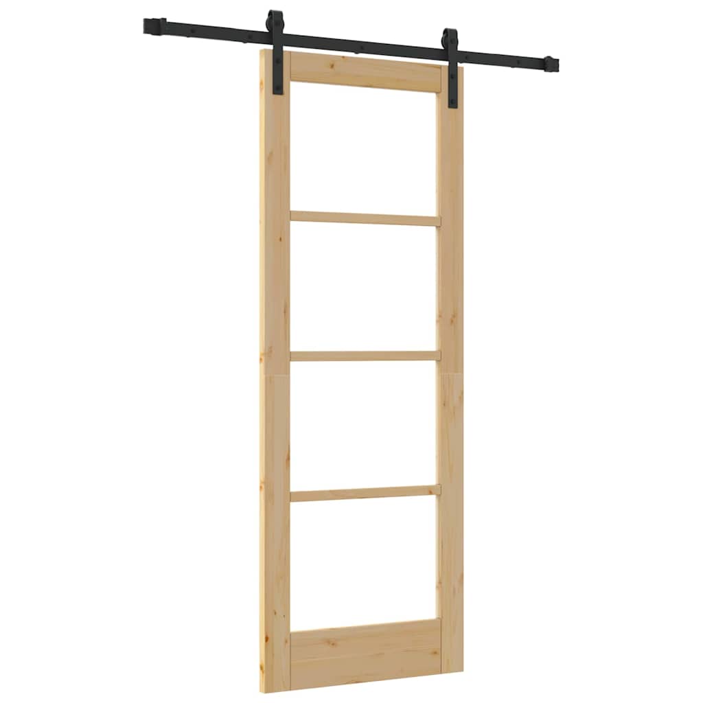 Porta scorrevole ORKDAL legno massello pino e vetro 73,5 x 198,5 cm colore naturale
