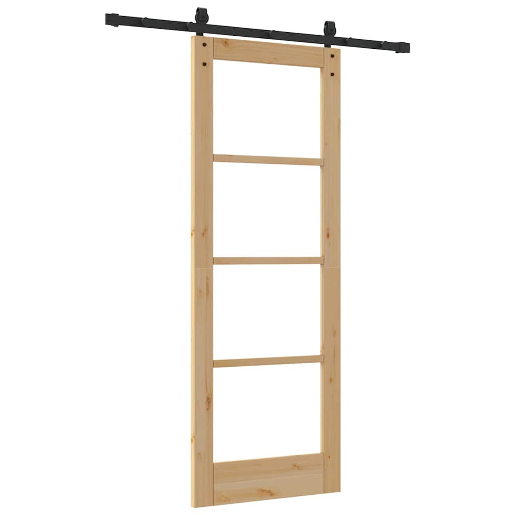 Porta scorrevole ORKDAL legno massello pino e vetro 73,5 x 198,5 cm colore naturale
