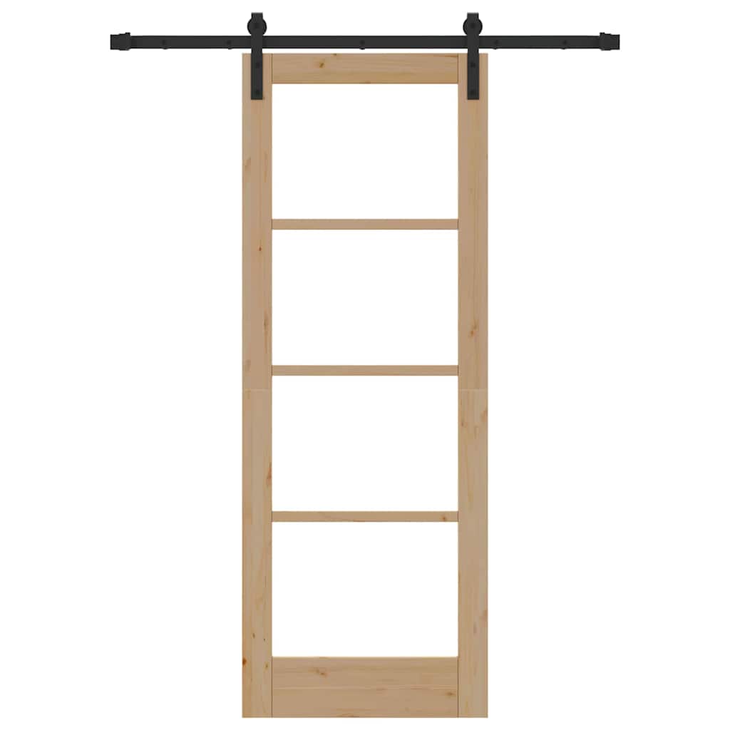 Porta scorrevole ORKDAL legno massello pino e vetro 73,5 x 198,5 cm colore naturale