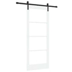 Porta scorrevole ORKDAL bianco 83 x 202 cm legno massello pino e vetro
