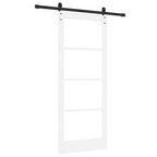 Porta scorrevole ORKDAL bianco 83 x 202 cm legno massello pino e vetro