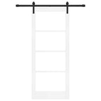 Porta scorrevole ORKDAL bianco 83 x 202 cm legno massello pino e vetro