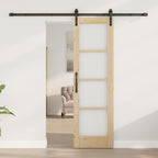Porta scorrevole ORKDAL in legno massello di pino e vetro 61 x 198,5 cm naturale