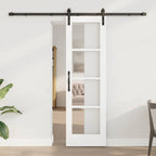 Porta scorrevole ORKDAL bianca 61 x 198,5 cm in legno massello di pino e vetro