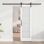 Porta scorrevole ORKDAL bianca 61 x 198,5 cm in legno massello di pino e vetro