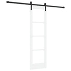Porta scorrevole ORKDAL bianca 61 x 198,5 cm in legno massello di pino e vetro