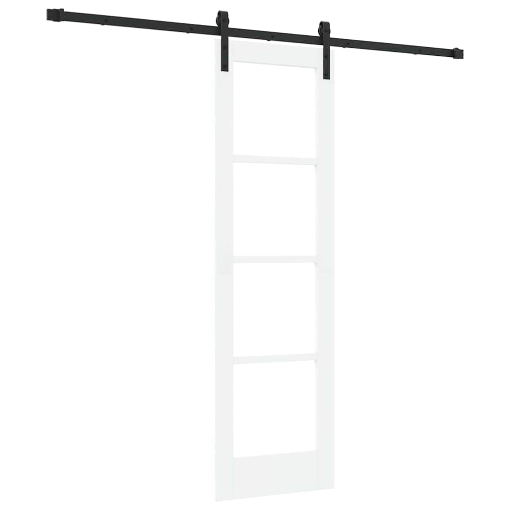 Porta scorrevole ORKDAL bianca 61 x 198,5 cm in legno massello di pino e vetro