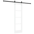 Porta scorrevole ORKDAL bianca 61 x 198,5 cm in legno massello di pino e vetro