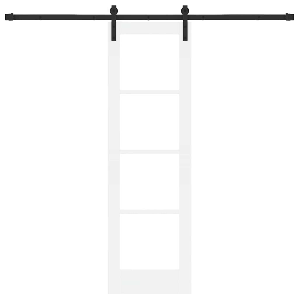 Porta scorrevole ORKDAL bianca 61 x 198,5 cm in legno massello di pino e vetro