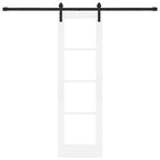 Porta scorrevole ORKDAL bianca 61 x 198,5 cm in legno massello di pino e vetro