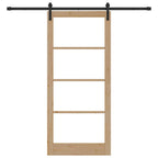 Porta scorrevole ORKDAL in legno massello di pino e vetro naturale 93 x 211 cm