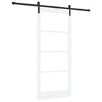 Porta scorrevole ORKDAL bianca 93 x 211 cm in legno massello di pino e vetro