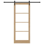 Porta scorrevole Orkdal in legno massello di pino e vetro marrone 93 x 232 cm