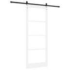 Porta scorrevole ORKDAL bianca 93 x 232 cm in legno massello e vetro