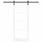 Porta scorrevole ORKDAL bianca 93 x 232 cm in legno massello e vetro