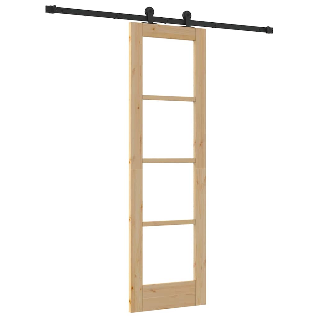 Porta Scorrevole ORKDAL Legno Naturale e Nero 61 x 198,5 cm