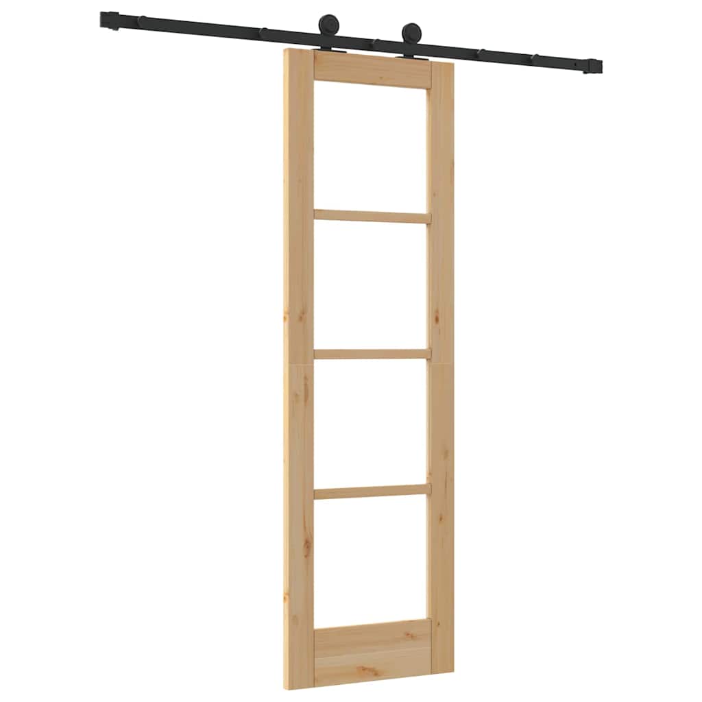 Porta Scorrevole ORKDAL Legno Naturale e Nero 61 x 198,5 cm