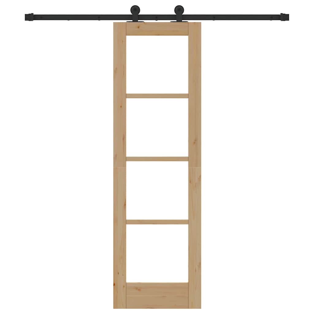 Porta Scorrevole ORKDAL Legno Naturale e Nero 61 x 198,5 cm