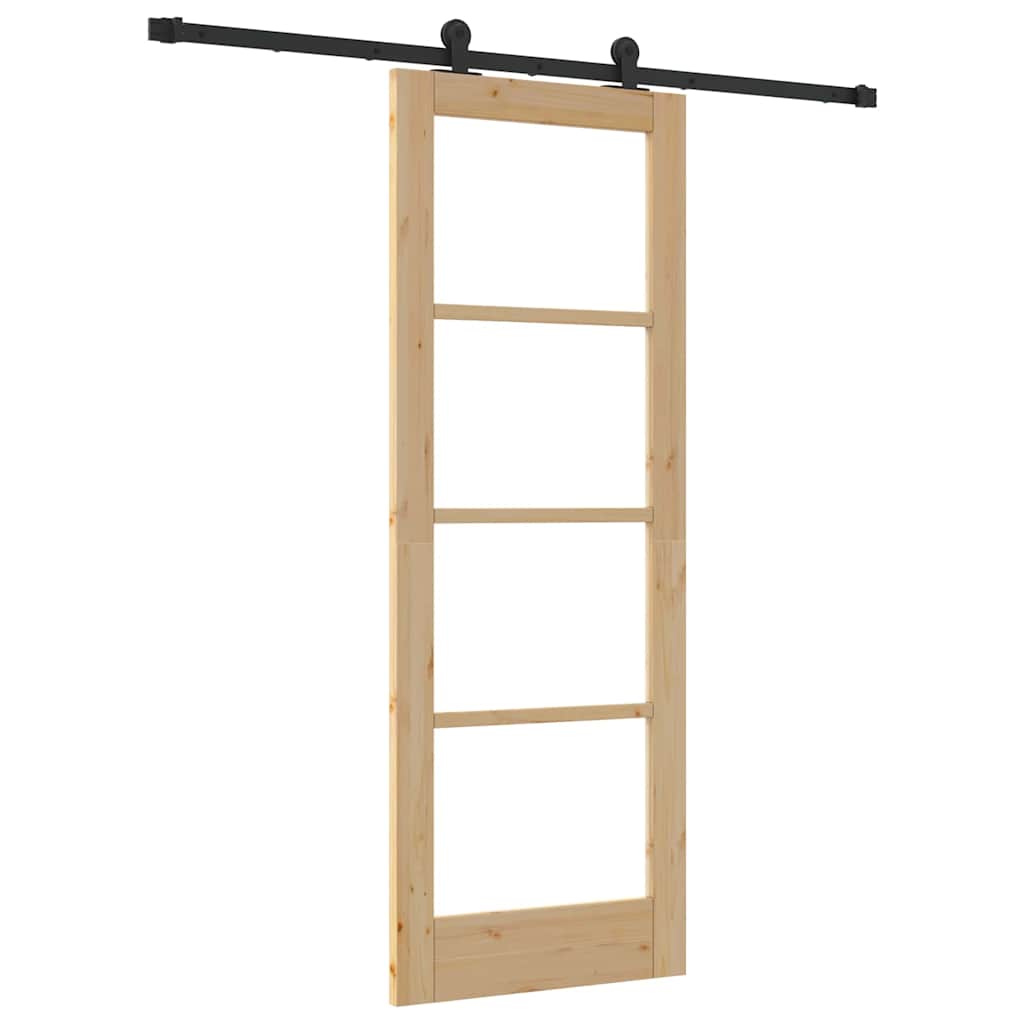 Porta Scorrevole ORKDAL Naturale e Nero 73,5 x 198,5 cm