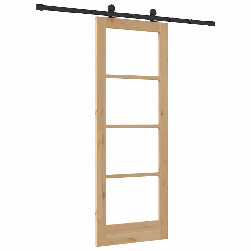 Porta Scorrevole ORKDAL Naturale e Nero 73,5 x 198,5 cm