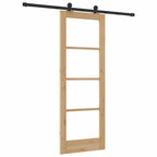 Porta Scorrevole ORKDAL Naturale e Nero 73,5 x 198,5 cm