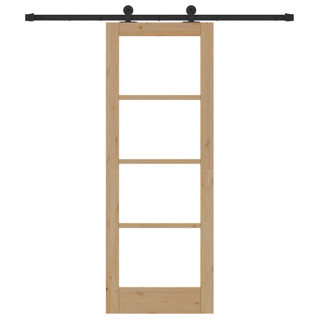 Porta Scorrevole ORKDAL Naturale e Nero 73,5 x 198,5 cm