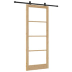 Porta Scorrevole ORKDAL Legno Naturale e Nero 93 x 232 cm