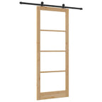 Porta Scorrevole ORKDAL Legno Naturale e Nero 93 x 232 cm