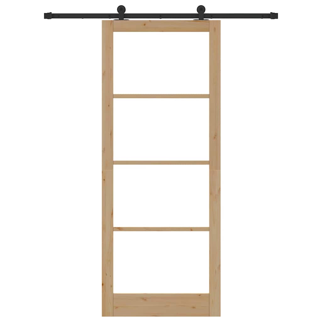 Porta Scorrevole ORKDAL Legno Naturale e Nero 93 x 232 cm