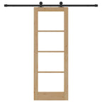 Porta Scorrevole ORKDAL Legno Naturale e Nero 73,5 x 198,5 cm