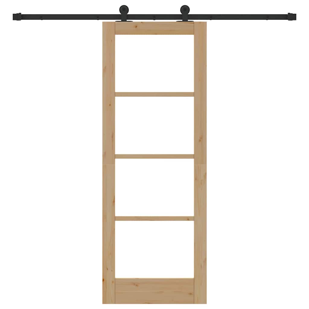 Porta Scorrevole ORKDAL Legno Naturale e Nero 73,5 x 198,5 cm