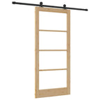 Porta Scorrevole ORKDAL Legno Naturale e Nero 93 x 202 cm