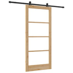 Porta Scorrevole ORKDAL Legno Naturale e Nero 93 x 202 cm